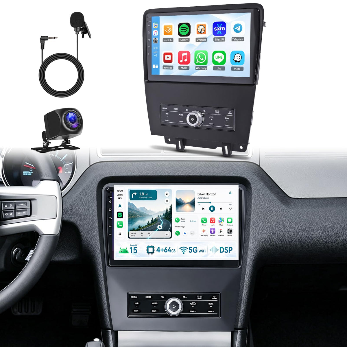 4+64G 9.7" Android Car Stereo for Ford Mustang 2010-2014