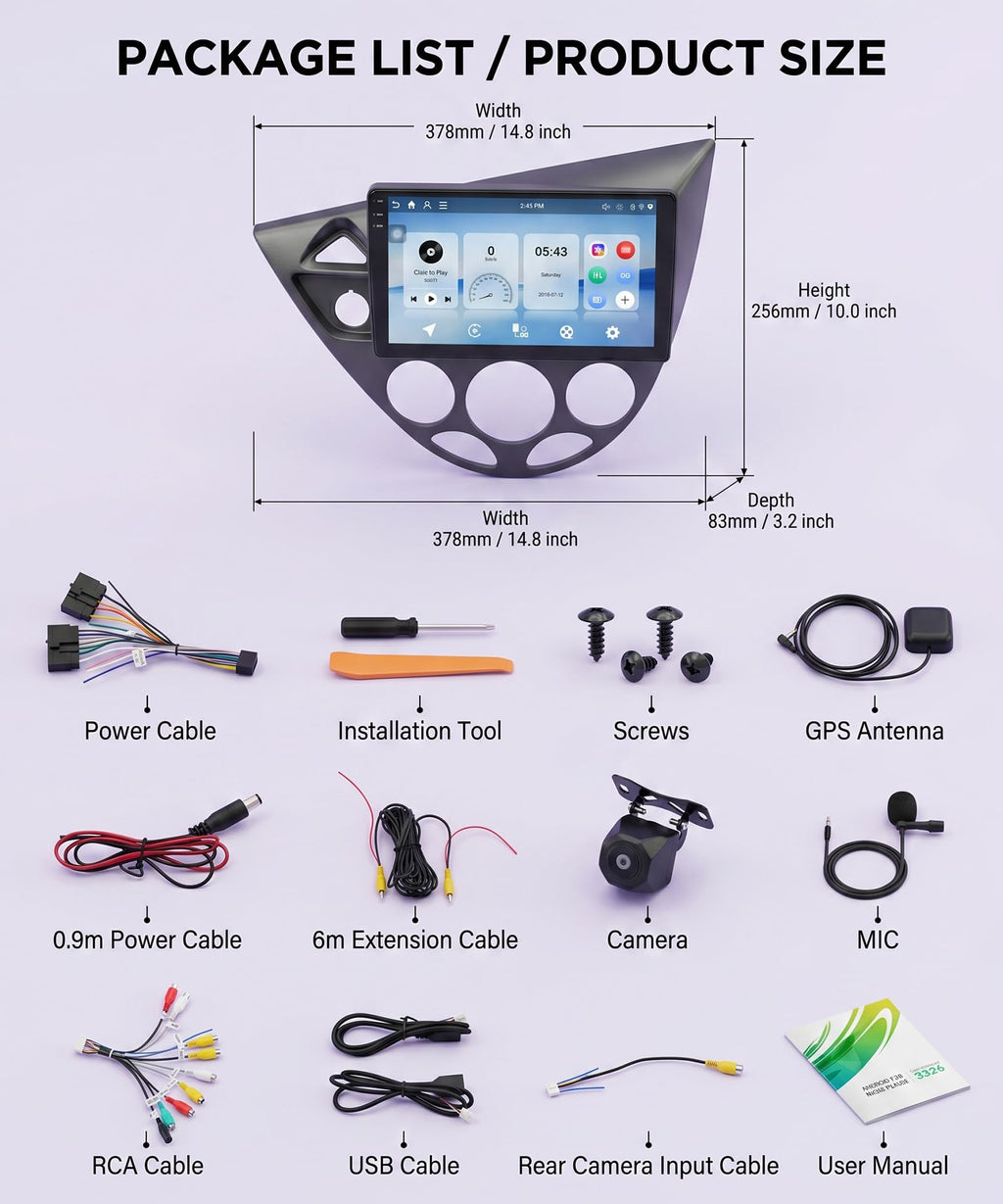 Rimoody 4G+128G Android Car Radio for Ford Focus Stereo 1998-2006 Carplay