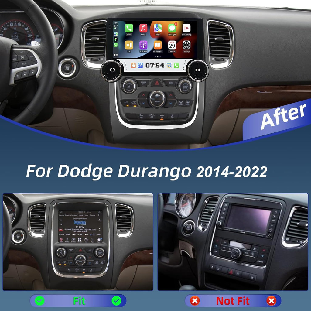 10 Inch Dual Knobs Car Stereo Radio for Dodge Durango 2014-2020