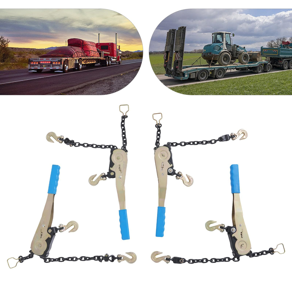 Ratchet Chain Binder, Load Binder for 1/4"-5/16" Chain Trailer Tie Down