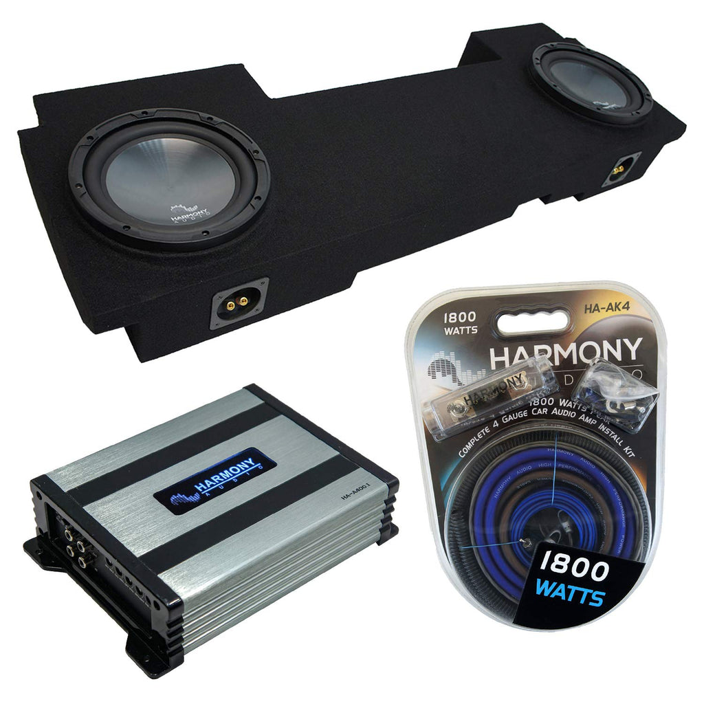 12" Subwoofer ASC Sub Box Amp Bundle Fits 2002-2013 GMC Sierra HD Crew Cab
