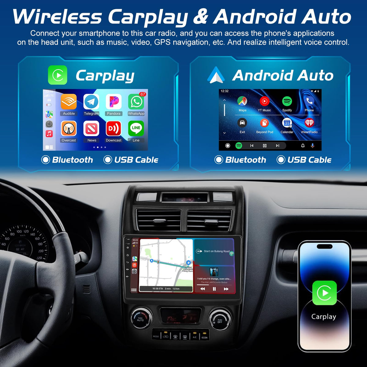 [4+64G] Android Radio for Kia Sportage 2007-2013, Carplay and Android Auto