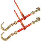 VULCAN Load Binder with 2 Grab Hooks - 4 Pack - Ratchet Style - 7,100 Pound Safe Working Load (Works with 5/16 or 3/8 Inch G70 or G80 Chain)