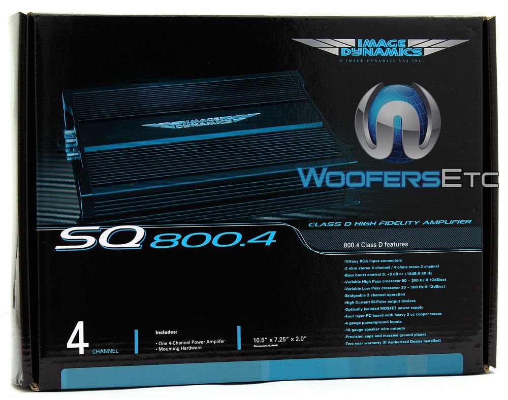 Image Dynamics SQ800.4 4-Channel 800 Watts RMS SQ Series Amplifier
