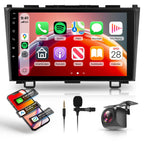 8 Core 6G+128G Android Car Radio for Honda CRV 2007-2011 with Wireless CarPlay Android Auto, 9” Touchscreen Car Stereo Mirror Link GPS WiFi Bluetooth FM RDS DSP EQ SWC Backup Camera