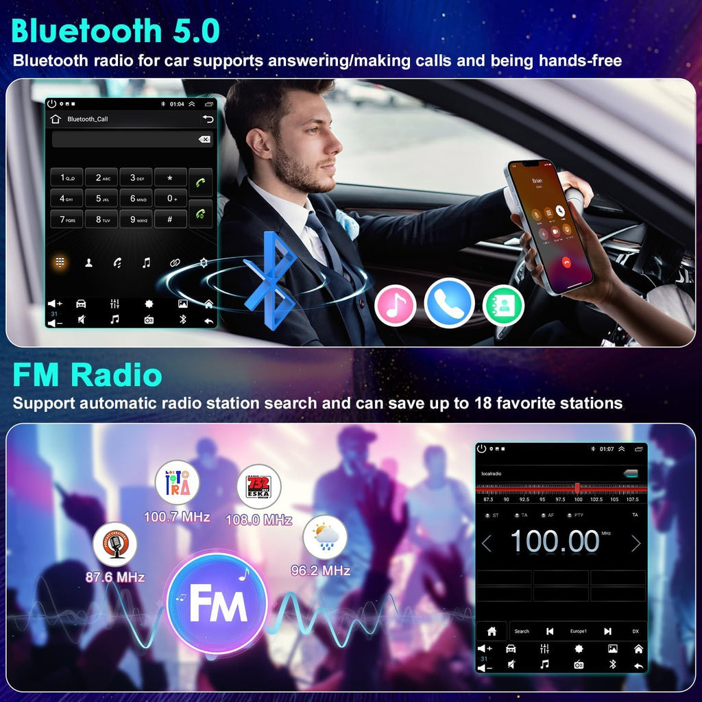 Car Radio for Honda Civic 2006 2007 2008 2009 2010 2011 with Apple Carplay & Android Auto, 9.7-Inch Touch Screen Car Stereo with GPS Bluetooth WiFi Double Din DSP FM RDS Camera, 2+32GB