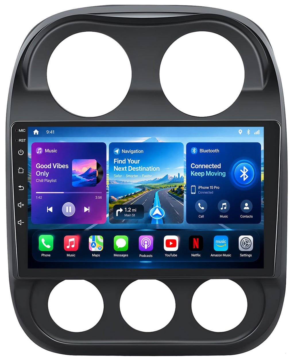 [8core+32G] Car Radio for Jeep Compass Patriot 2010-2016: 10inch Android 13
