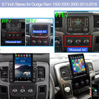 9.7 inch Car Radio Stereo for Dodge Ram 1500 2500 3500 2013 2014 2015 2016 2017 2018, 2GB +32GB, with Wireless & Wired Carplay,Built-in GPS WiFi DSP Camera MIC (Only fit Manual AC) (4+64G)