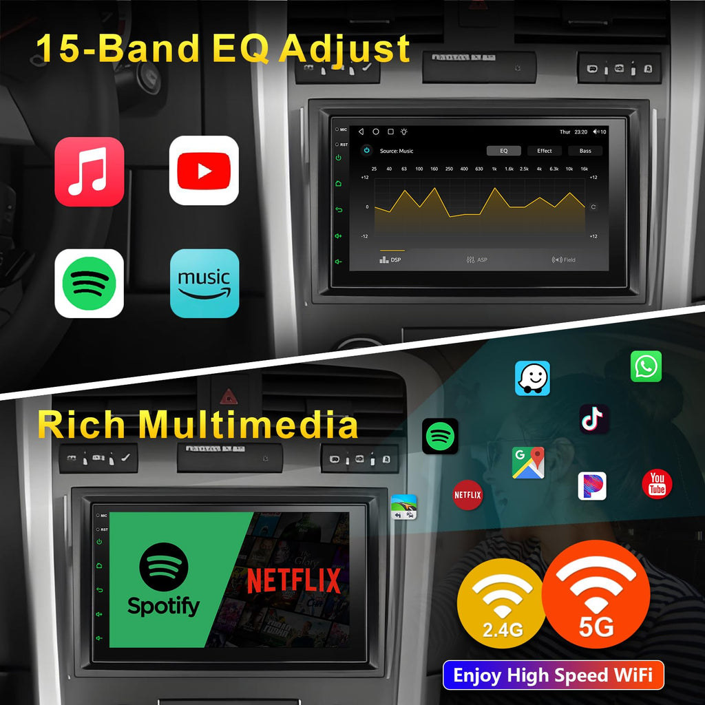 [8 core 2+64G] Car Stereo for Chevy Silverado GMC Sierra 2007-2013, 7 inch Android 13 Touchscreen with Wireless Carplay Android Auto, 2G+64G/WiFi/FM/DSP/SWC, Bluetooth, GPS Navigation