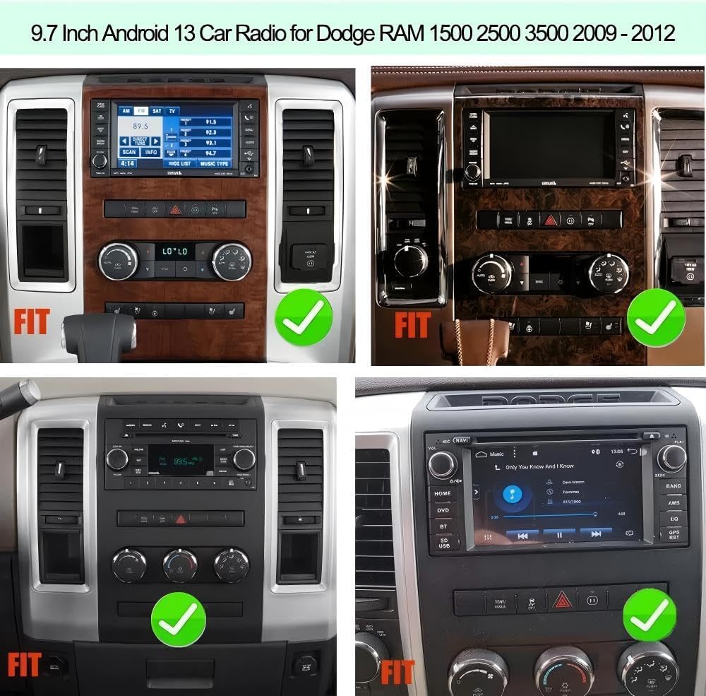 2+64G 9.7" Car Radio Stereo for Dodge Ram 1500/2500/3500 2009-2012