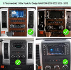 2+64G 9.7" Car Radio Stereo for Dodge Ram 1500/2500/3500 2009-2012