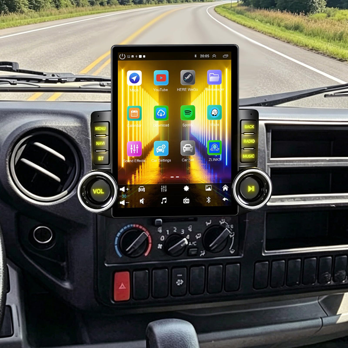 2+32G Android 15 Car Radio Stereo for Hino 155 195 Trucks 2012-2020