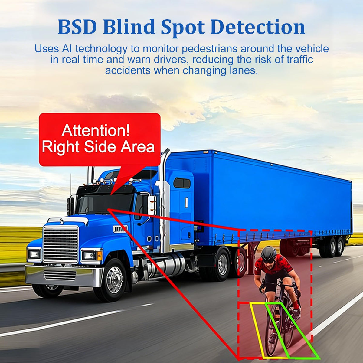 VEKOOTO Truck Camera System, 5CH Backup Camera with 10.1'' Touch Screen, Waterproof 5 AHD Rear Side View Camera, for Truck/Semi-Trailer/Camper/RV/Bus