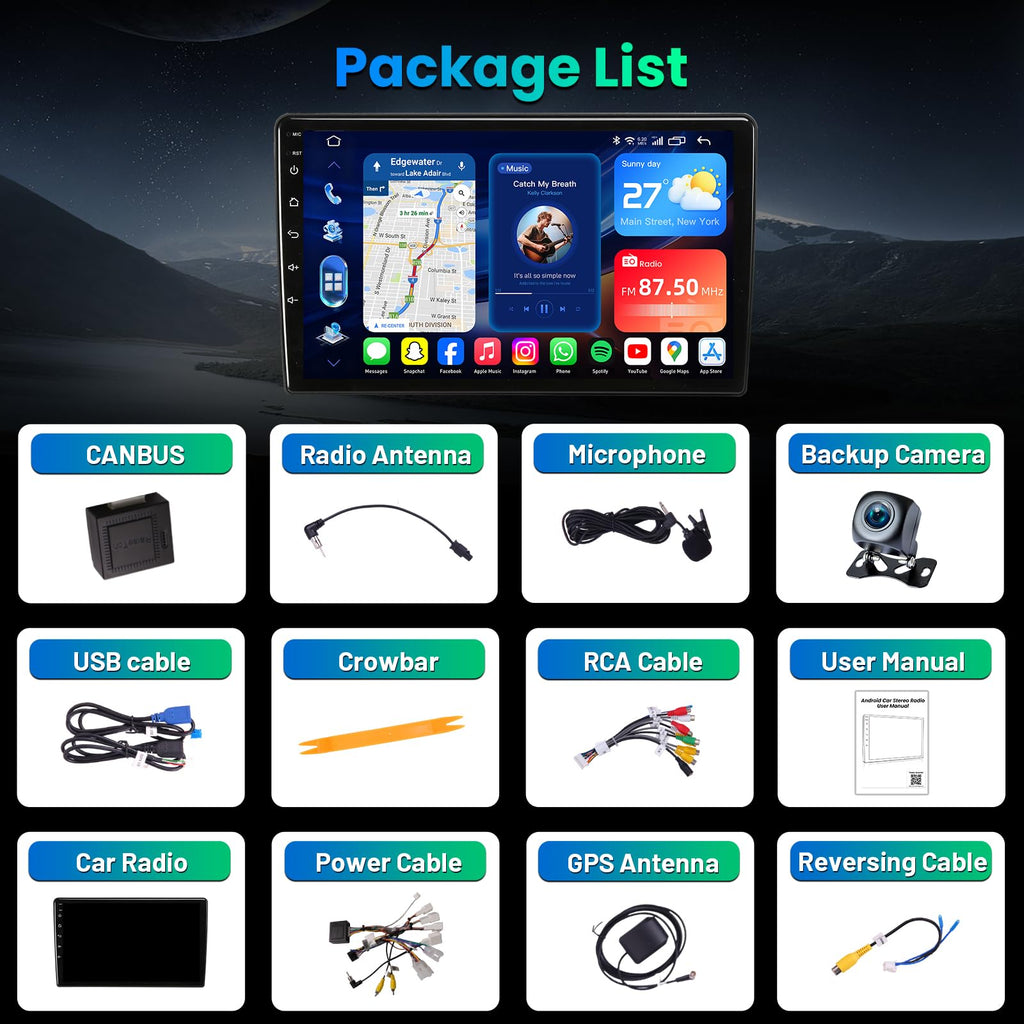 8Core 32GB ROM Android 15 Car Radio for Toyota 4Runner 2010-2019