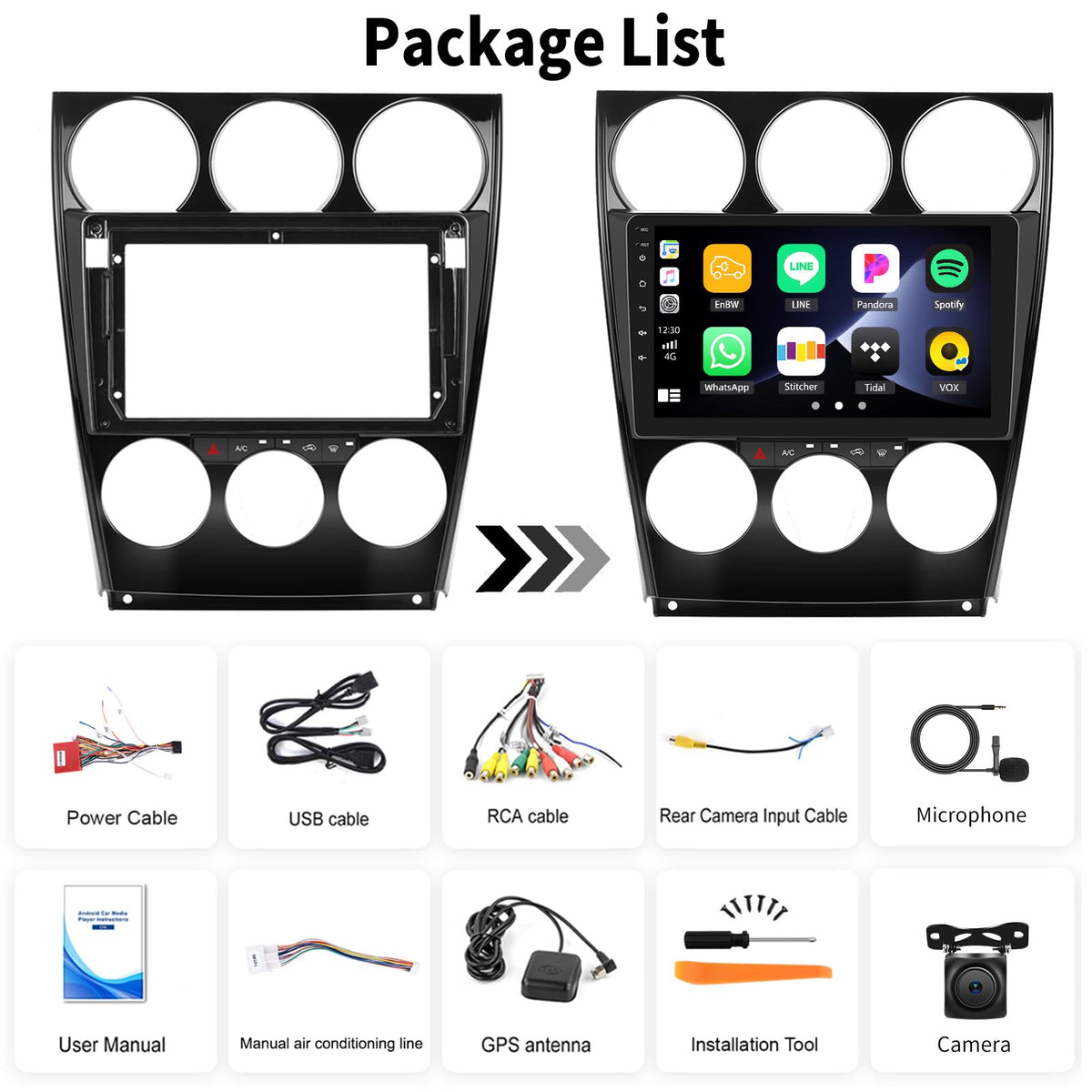 [6+128G] 8-Core Android 15 Car Radio Stereo for Mazda 6 Atenza 2002-2008