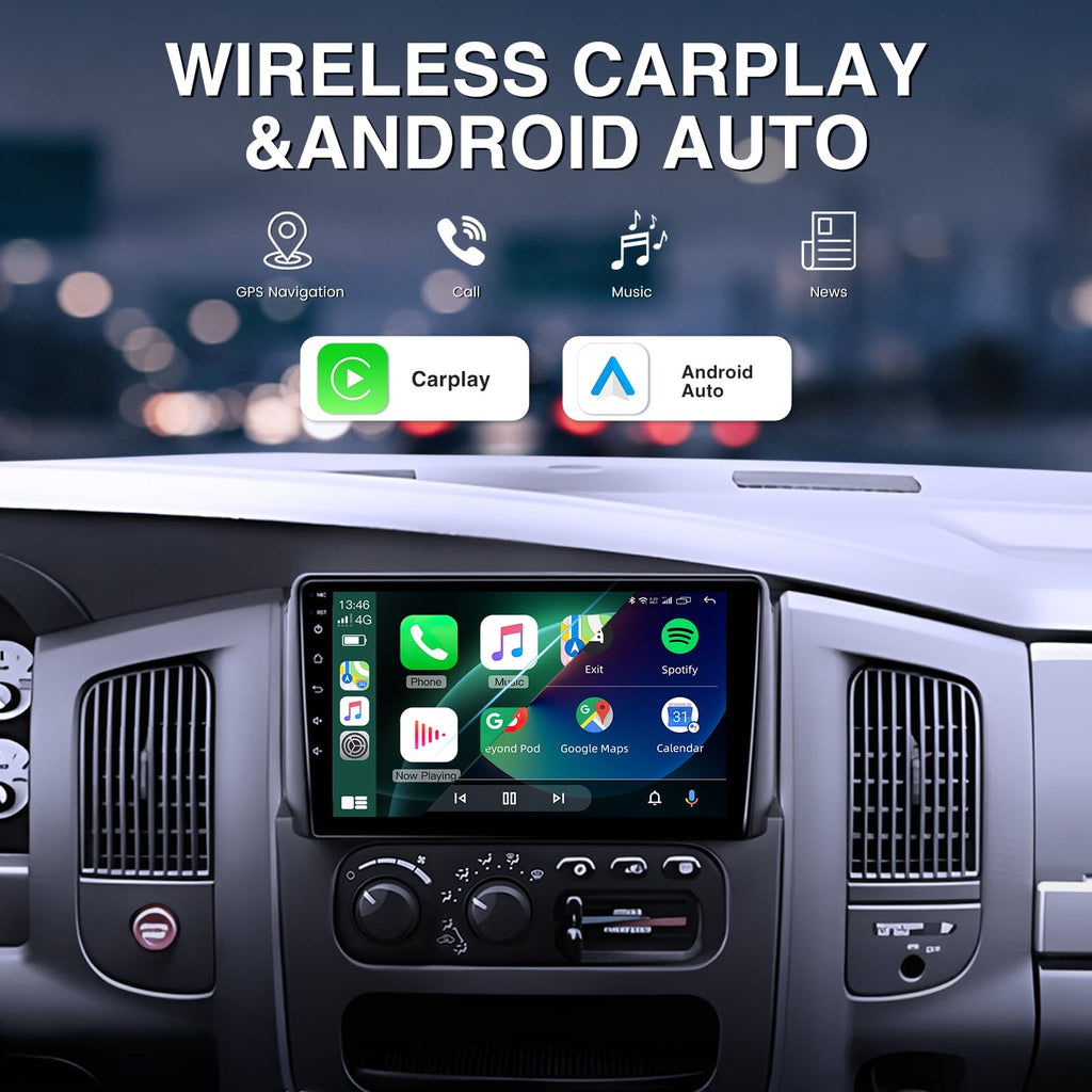 4GB RAM+64GB ROM Android 15 Car Radio for Dodge Ram 1500 2500 2002-2005