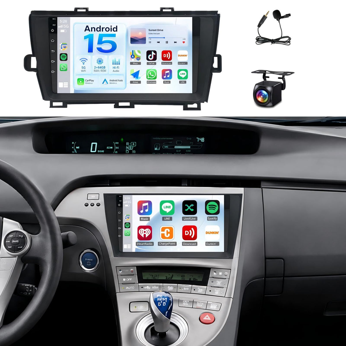 Upgrade Car Stereo Radio for Toyota Prius 2010-2015
