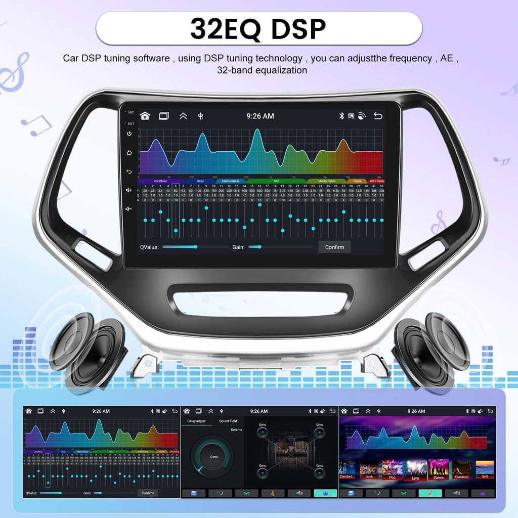 [8 Core 4+64G] Android Car Radio for Jeep Cherokee 2013-2018 10 Inch Screen