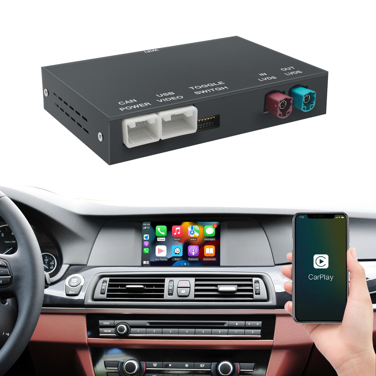 Wireless CarPlay/Android Auto Modification Kit for BMW CIC System