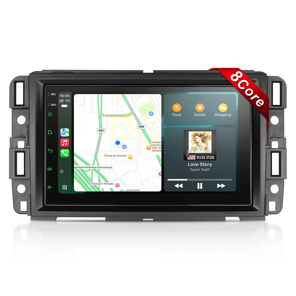 [8 core 2+64G] Car Stereo for Chevy Silverado GMC Sierra 2007-2013, 7 inch Android 13 Touchscreen with Wireless Carplay Android Auto, 2G+64G/WiFi/FM/DSP/SWC, Bluetooth, GPS Navigation