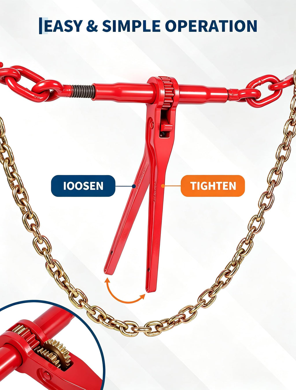 Garvee 4 Sets 10FT Chain and Binder Kit, 5/16''-3/8'' Ratchet Chain Binder