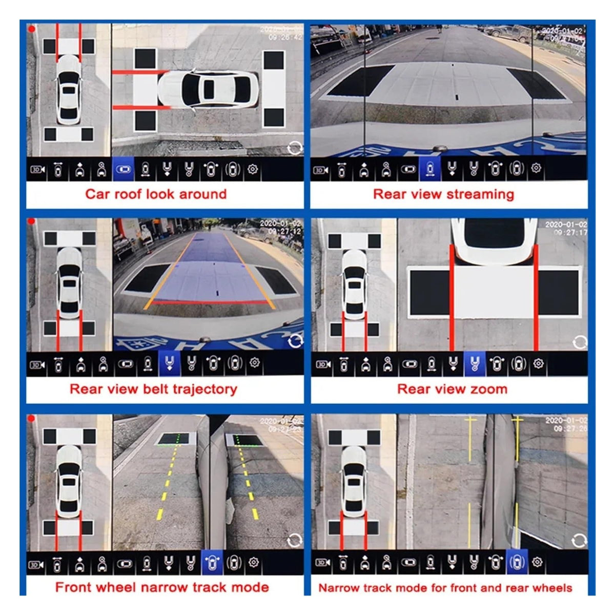 1080P All Around View 360 Degree Bird 3D Camera Car Surround Panoramic System Circular Review DVR Recorder Monitoring