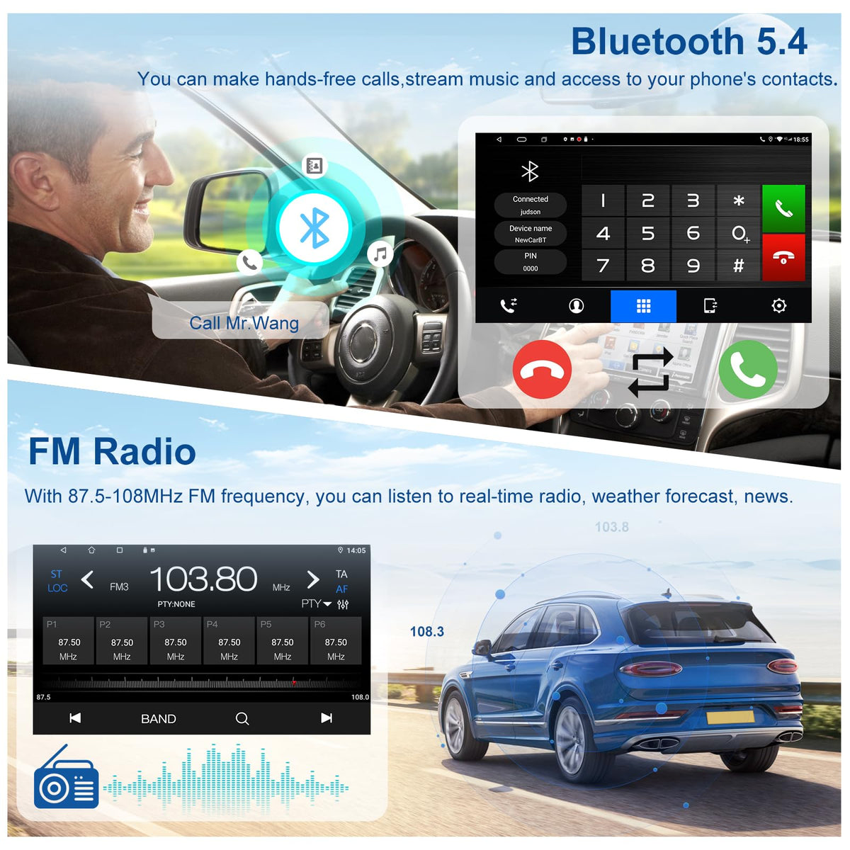 Car Stereo for Toyota Tacoma 1995-2004 with Carplay Android Auto
