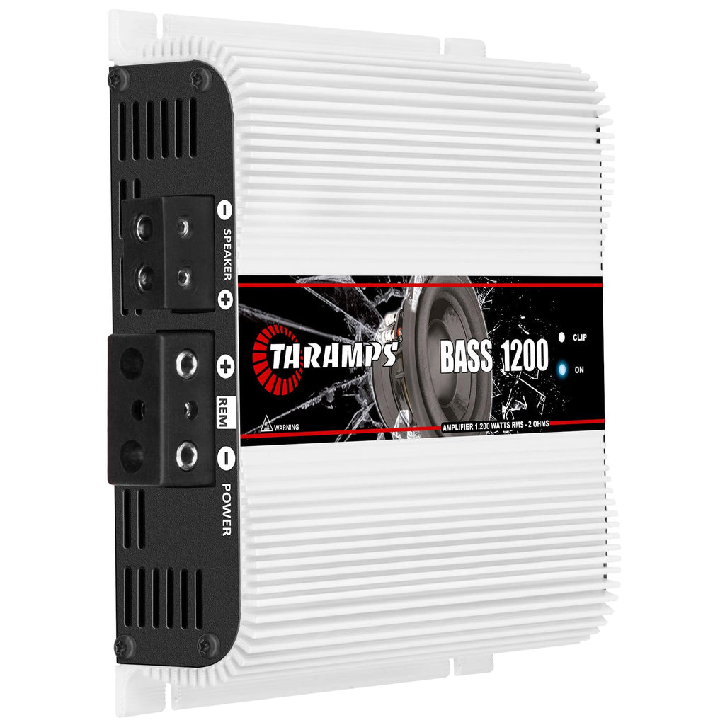 Taramps Bass 1200 2 Ohms Monoblock Amplifier 1200 Watts Rms 1 Channel 14.4VDC Out Power Full Range Great for Sub/Bass RCA Input Smart Cooler Car Audio