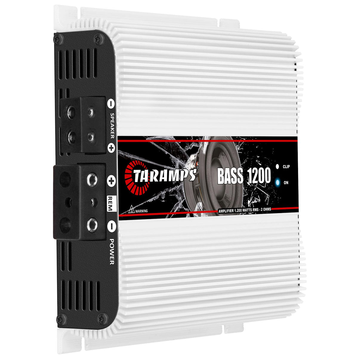 Taramps Bass 1200 2 Ohms Monoblock Amplifier 1200 Watts Rms 1 Channel 14.4VDC Out Power Full Range Great for Sub/Bass RCA Input Smart Cooler Car Audio