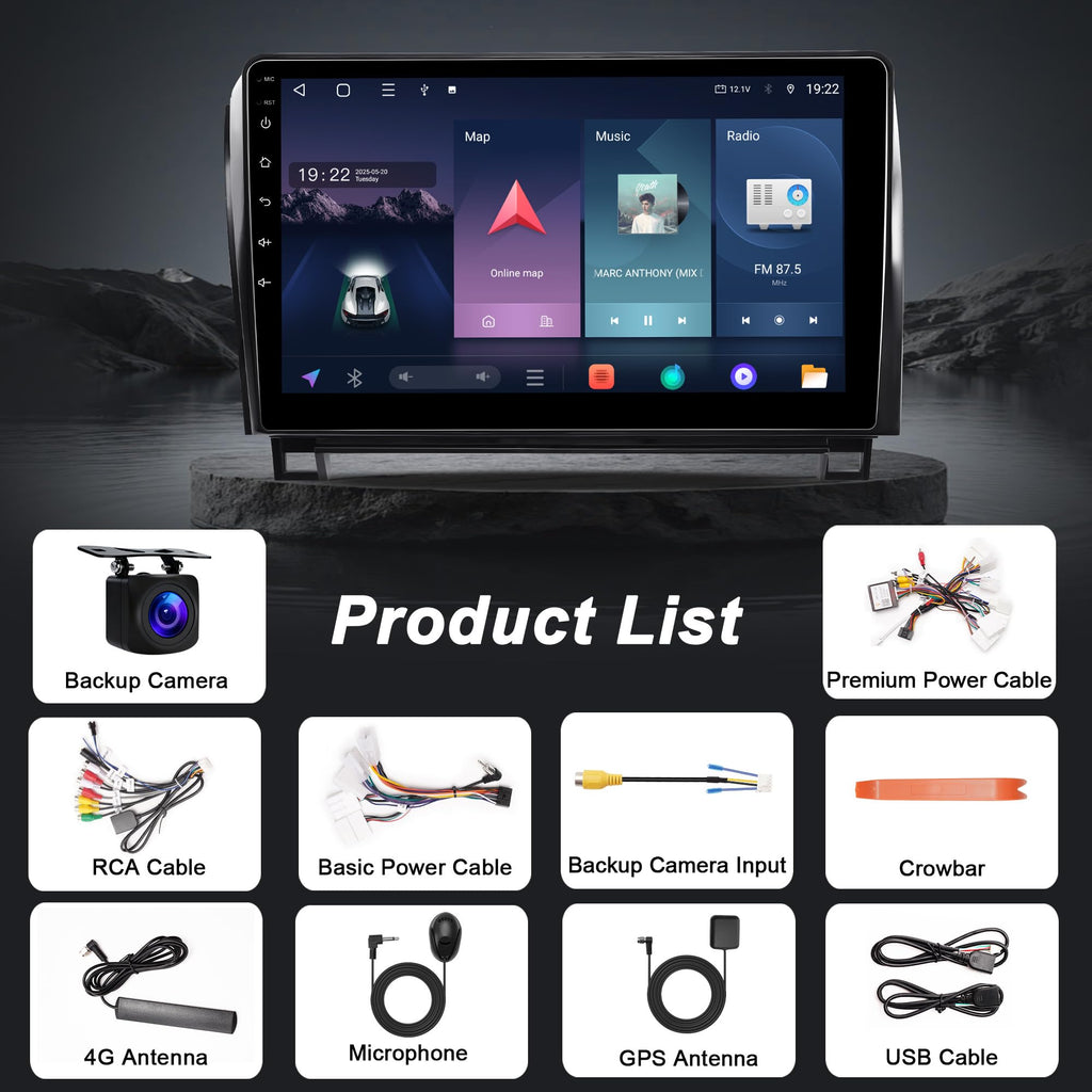 10.2'' 6GB RAM & 128GB ROM Car Radio for Toyota Tundra 2007-2013
