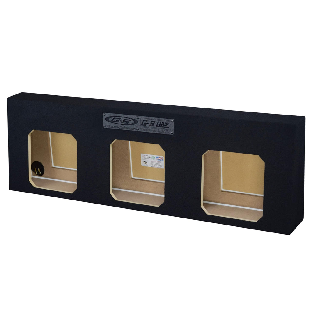 Single Dual Triple Sealed Shallow Mount Sub Box Slim Speaker Box Subwoofer Enclosure (Triple, 12" L7T)