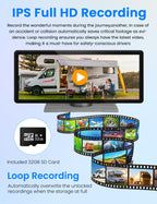 Wireless Backup Cameras System with 10.26"Pre-Wired for Furrion System 1080P HD IPS Touch Screen-No Delay,IP69K Waterproof,Super Night,Wide Split Screen 2-Channel for Reversing RV,Trailer,Camper,Truck