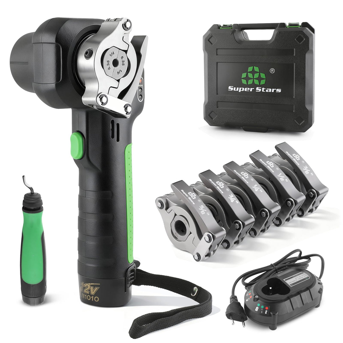 Super Stars Power Flaring Tool Kit ST-E800 - Cordless 45 Degree Automatic Flaring Tool for HVAC Copper Aluminum Tubing R410A R32