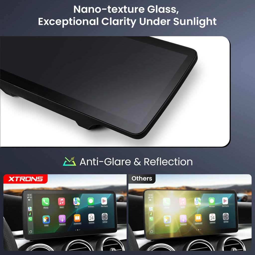 XTRONS Android Car Stereo for Mercedes-Benz C/GLC/V/X-Class W205 X253 W446 W470 (2016-2018) NTG 5.0/5.1/5.2, 12.3" IPS Touchscreen, Wireless CarPlay & Android Auto, Qualcomm Snapdragon 662, 8+128GB