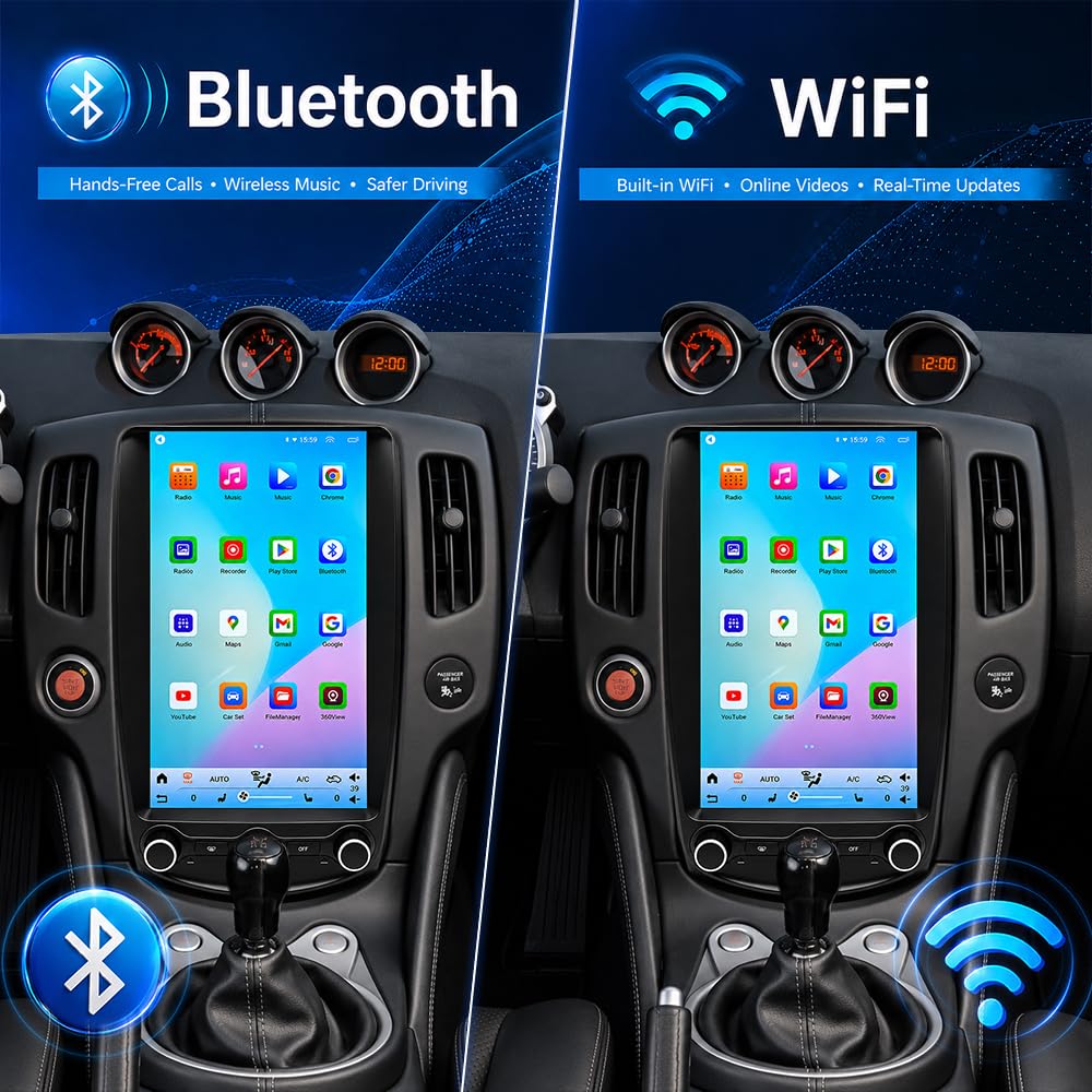 13.8 Inch Touchscreen Android 15 Car Stereo for Nissan 370Z 2009-2021