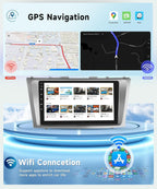 8 CORE 6G+128G Car Radio for Toyota Camry 2006-2011 Car Stereo with Wireless CarPlay/Android Auto, 9 inch 1280 * 720P IPS Touch Screen Head Unit Android 13 GPS WiFi Bluetooth 32-Band DSP Camera