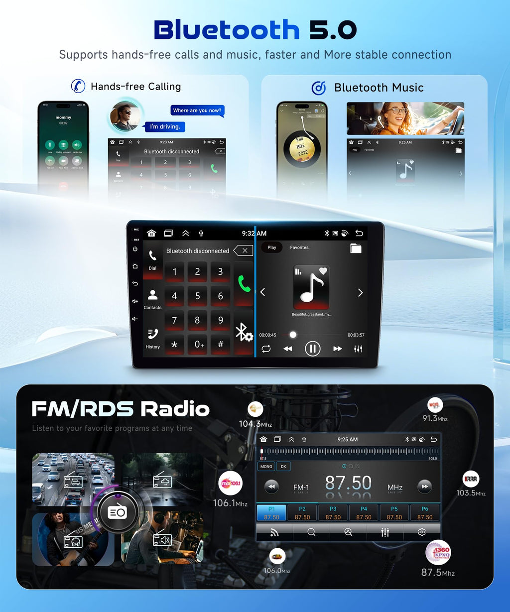 8 Core 6G+128G Android 15 Car Stereo Radio for Toyota RAV4 2007-2011