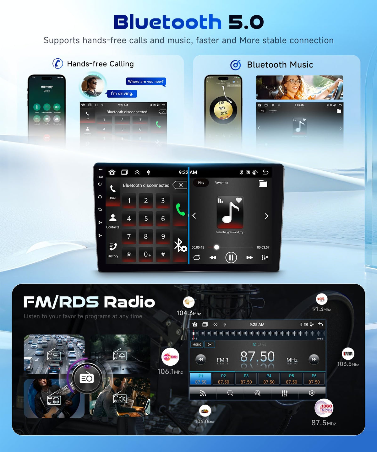 8 Core 6G+128G Android 15 Car Stereo Radio for Toyota RAV4 2007-2011