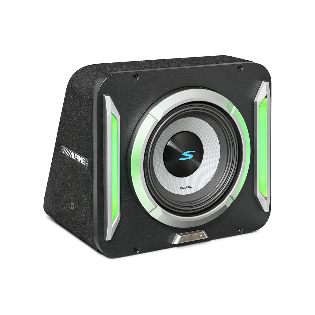 Alpine S2-SB10 10" S-Series Halo PrismaLink Preloaded Subwoofer Wedge Enclosure with RGB Lighting