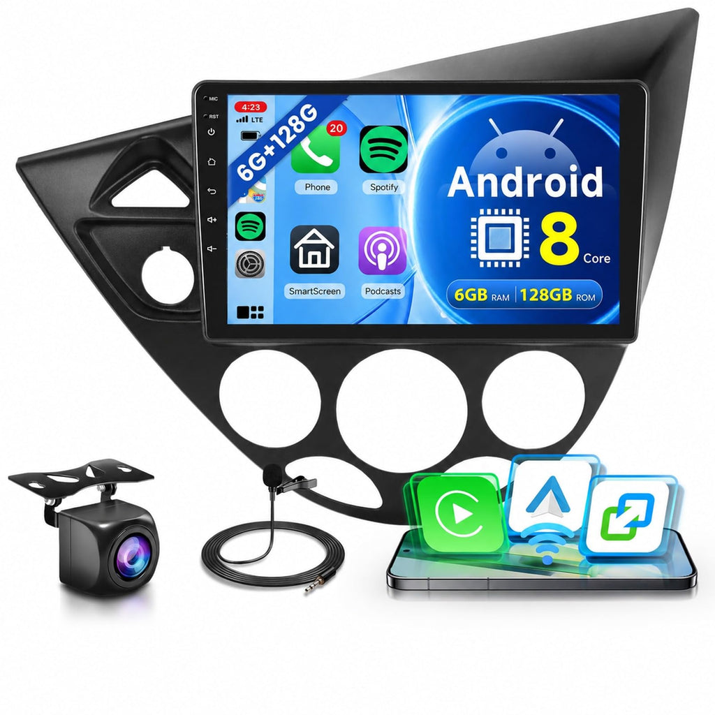 Rimoody 4G+128G Android Car Radio for Ford Focus Stereo 1998-2006 Carplay