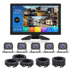 VEKOOTO Truck Camera System, 5CH Backup Camera with 10.1'' Touch Screen, Waterproof 5 AHD Rear Side View Camera, for Truck/Semi-Trailer/Camper/RV/Bus