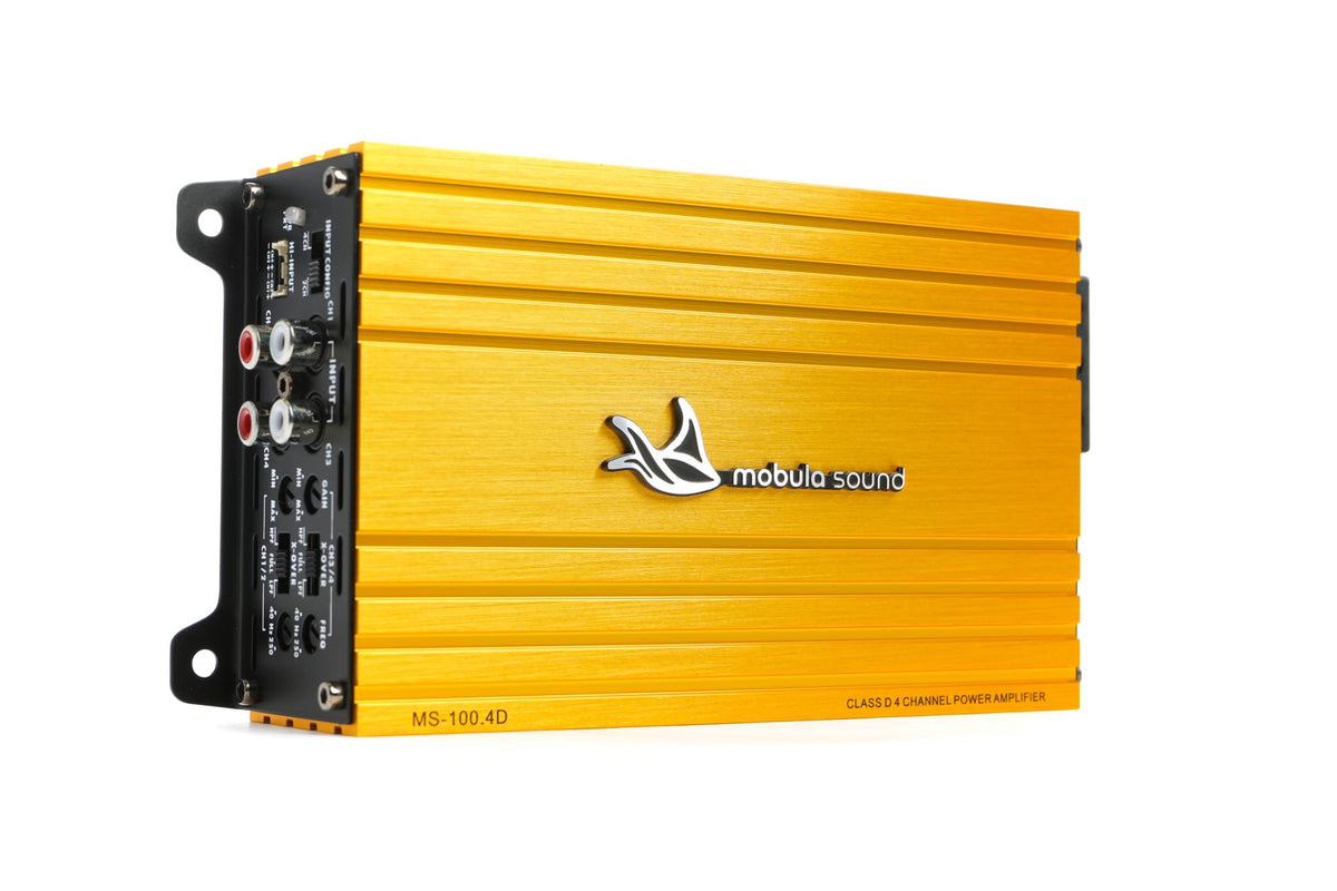 4-Speaker Car Audio System Bundle with Class D 4-Channel Amplifier.