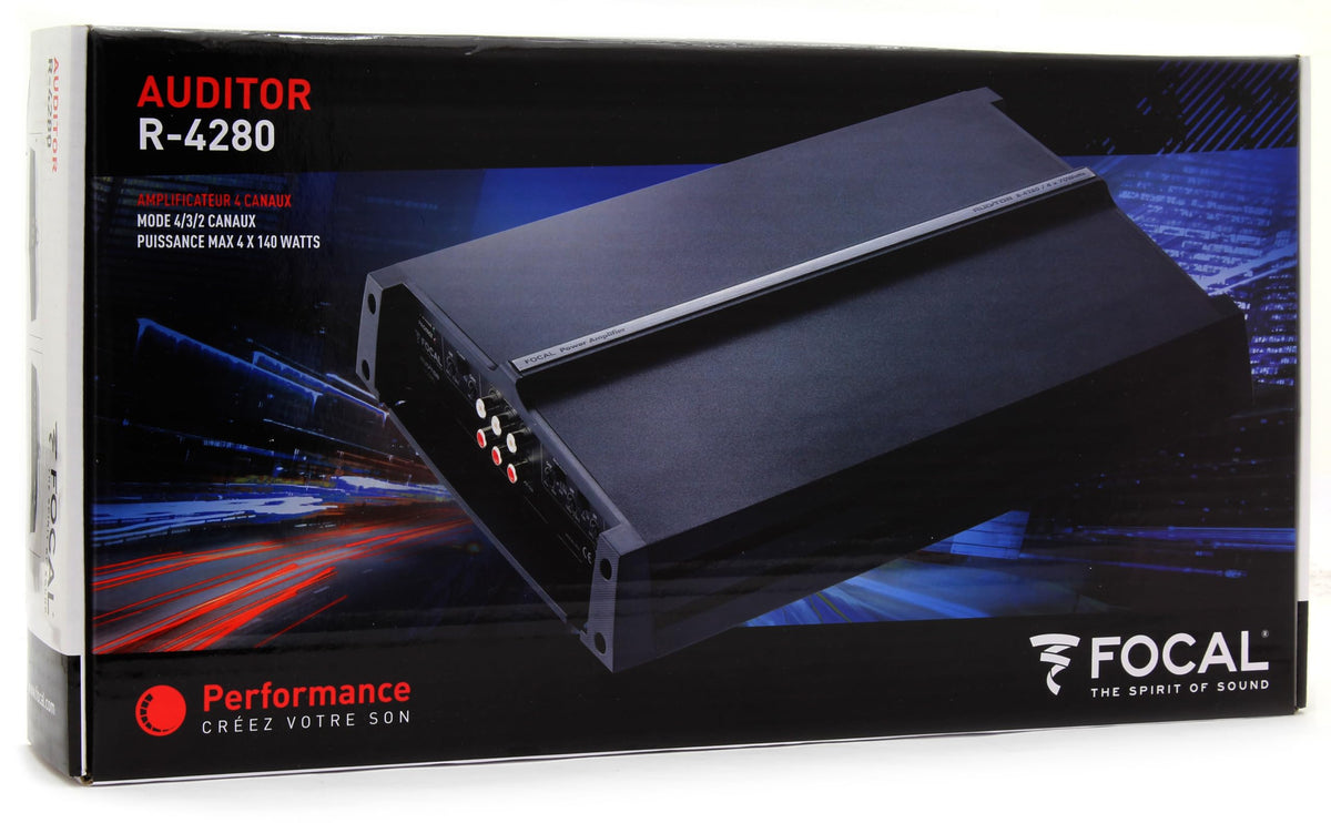 Focal R-4280 4 Channel 560 Watt Class AB Car Audio Amplifier