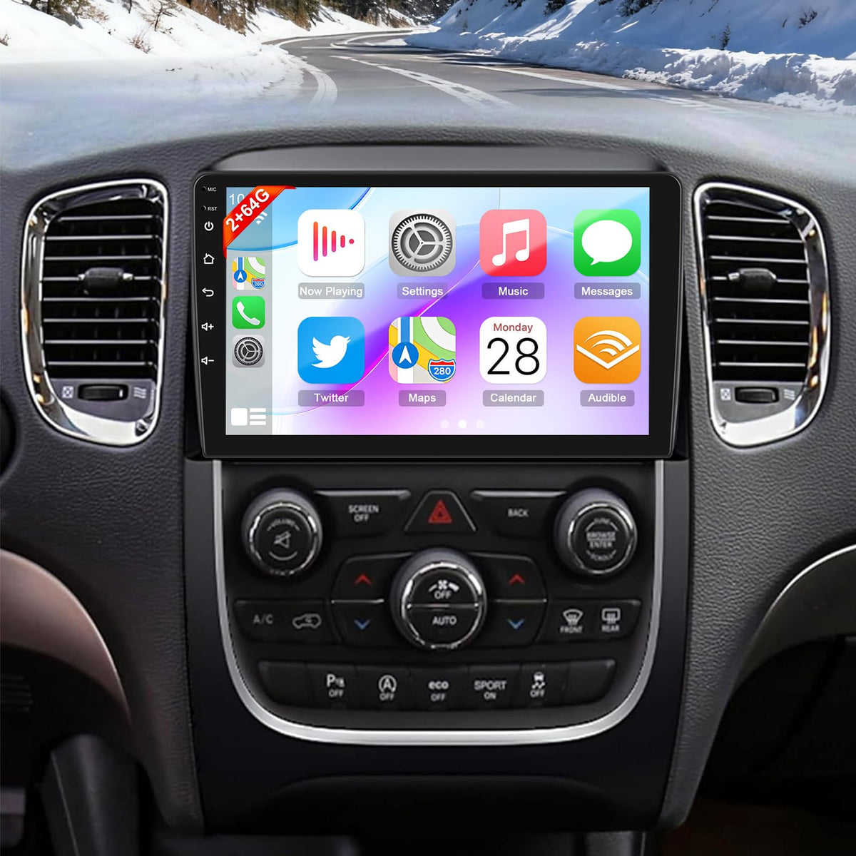 2+64G Car Stereo Radio for Dodge Durango 2014-2020 CarPlay Android Auto