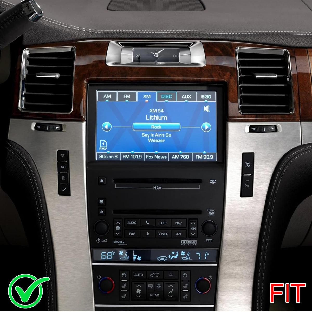 Car Stereo for Cadillac Escalade 2007-2014 with Wireless Carplay Android Auto,9.7 inch HD Touchscreen Car Radio with Bluetooth GPS WiFi SWC FM RDS DSP AHD Backup Camera-2+32G