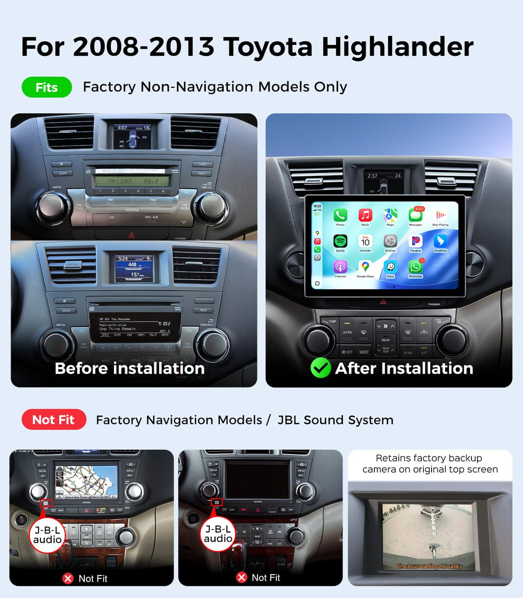 11.5'' Car Radio Stereo for Toyota Highlander 2008-2013