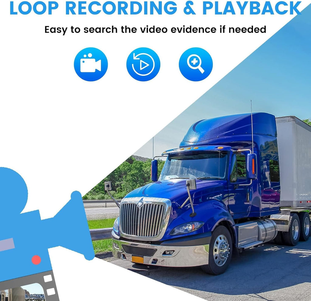 VEKOOTO Truck Camera System, 5CH Backup Camera with 10.1'' Touch Screen, Waterproof 5 AHD Rear Side View Camera, for Truck/Semi-Trailer/Camper/RV/Bus