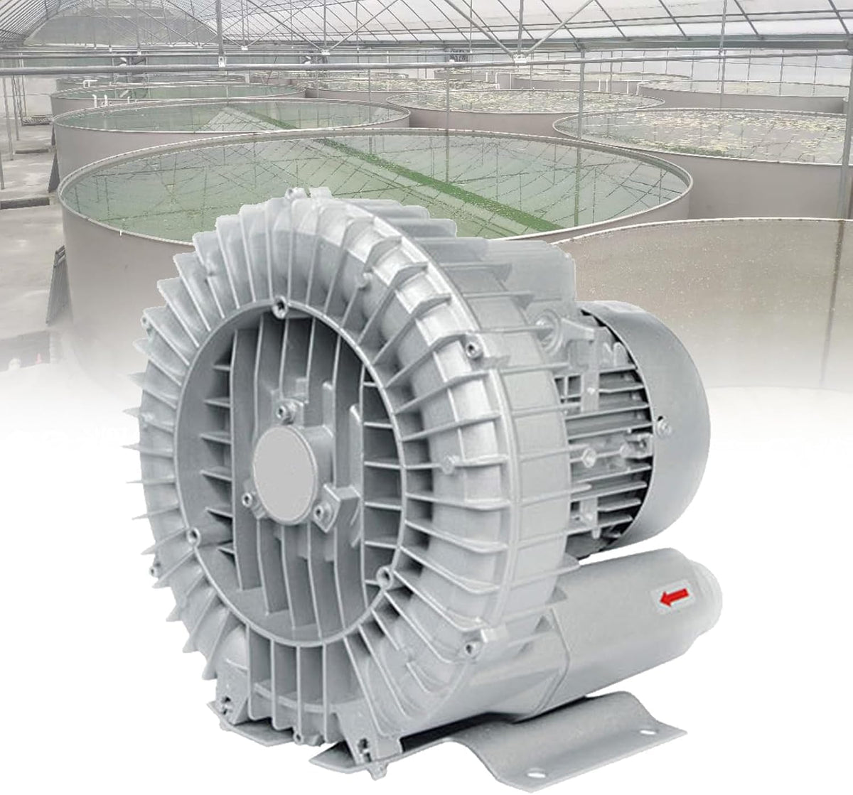 3KW Vortex Ring Blower for Fish Ponds & Workshops, Industrial Extractor & Commercial Ventilator with Dust Filter, High-Efficiency Air Blower for Farms & Aquaculture