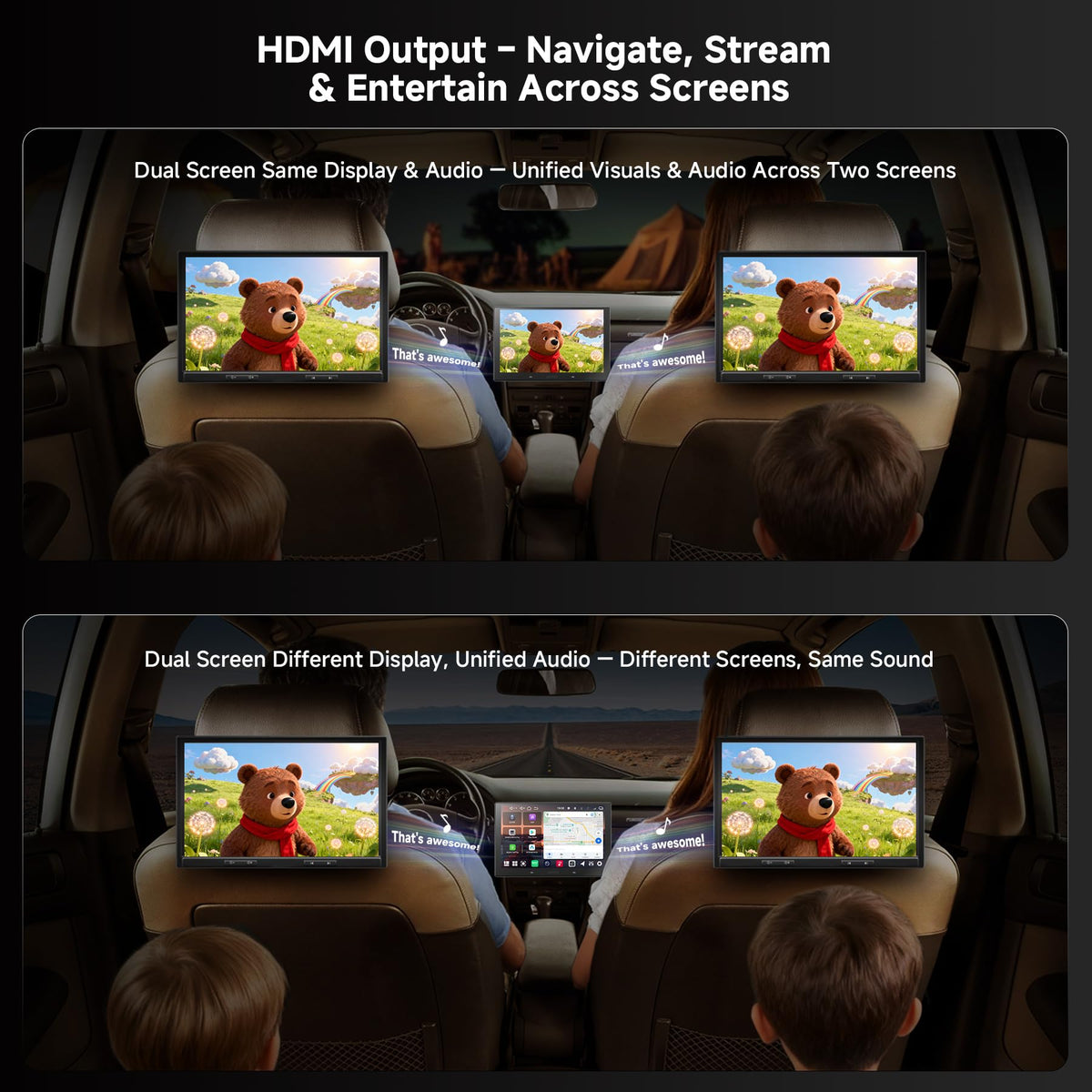 V10 10” QLED Android Double DIN Car Stereo, 6G+128G, 4G LTE, 1080P Front Dash Cam & Backup Cam, Hi-Fi DSP w/24‑Bit DAC,4V RCA, in-Car Karaoke, aptX HD BT, Wireless CarPlay&Android Auto