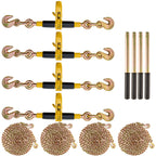 Ratchet Chain Binder, 5/16"-3/8" Heavy-Duty Load Binders, Featuring G80 Chains 7100 lbs Secure Limit, 4 P, Labor-Saving Anti-Skid Handle, Tie Down Hauling for Flatbed Truck Trailer